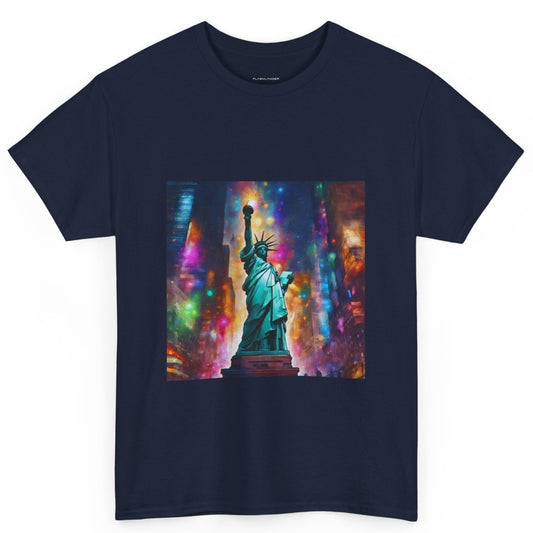 The Statue of Liberty in the Heart of New York Graphic Tee Flashlander