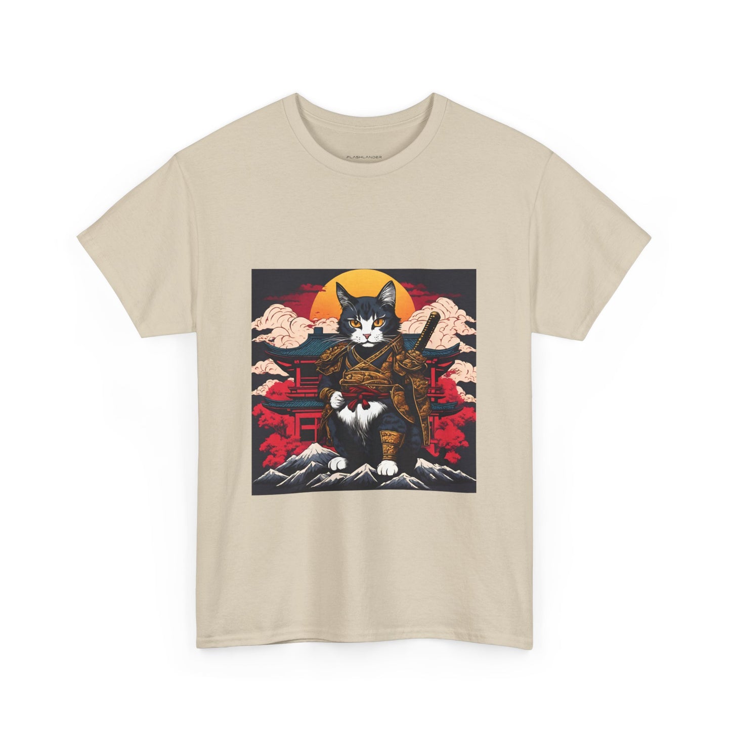 Samurai Cat Cartoon Anime - Flashlander Gym Shirt