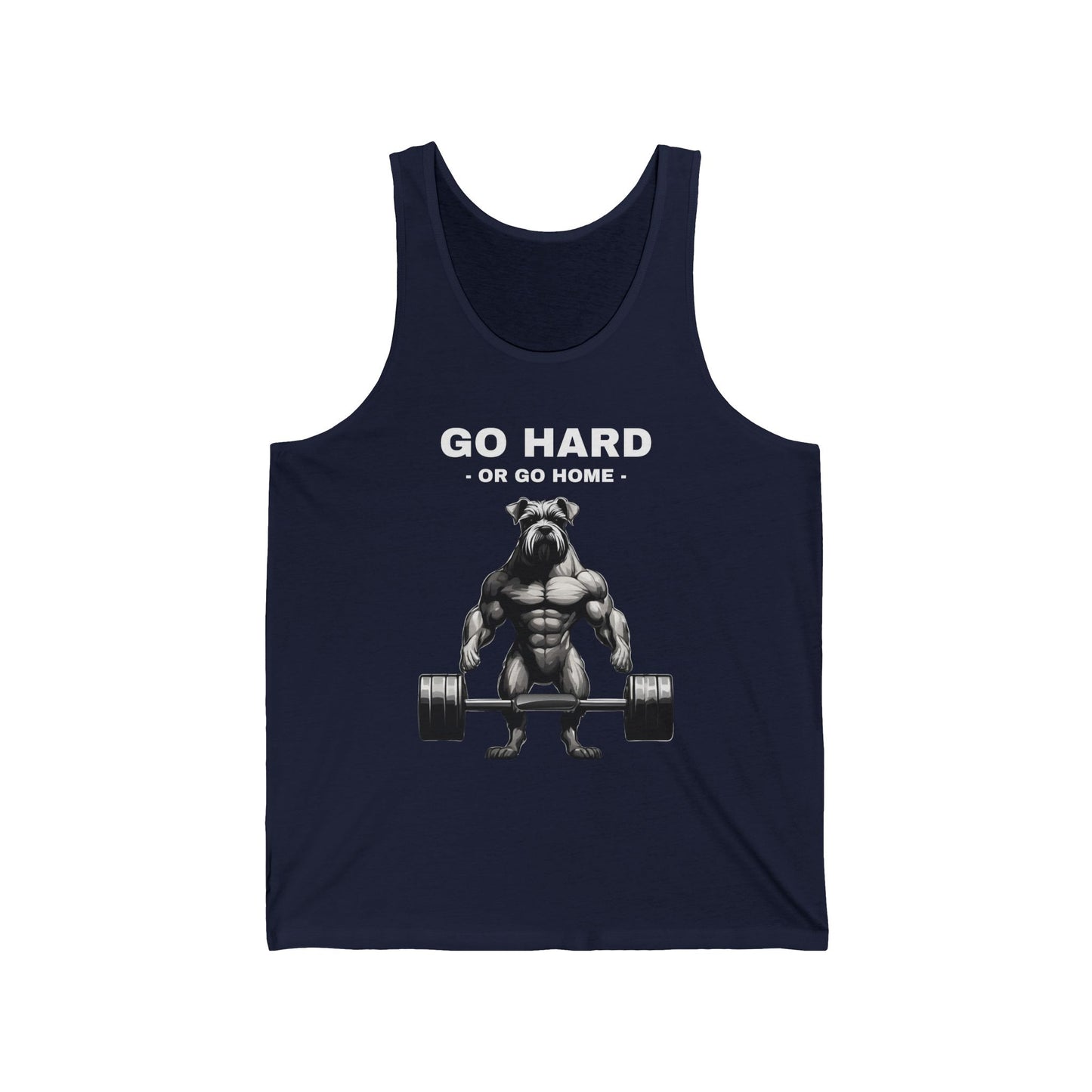 Muscular Schnauzer Dog Bodybuilding Gym Cotton Unisex Jersey Tank