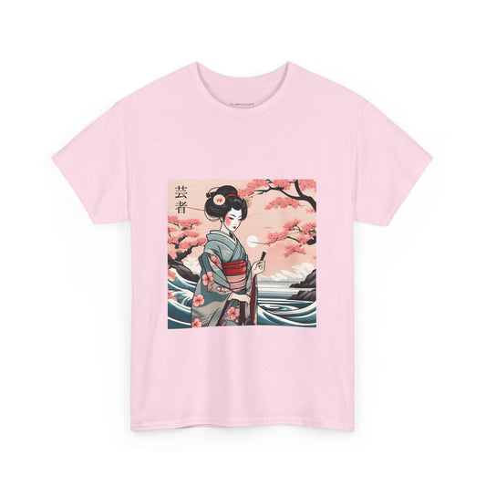 Camiseta de chica geisha japonesa, linda camisa de chica japonesa gráfica, camiseta japonesa tradicional de geisha, adulto unisex, regalo cultural para mujer para hombre Camiseta unisex Flashlander