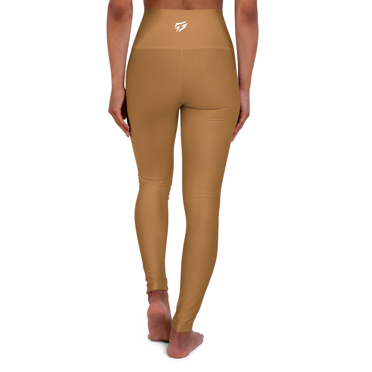 Flashlander Sportswear Zen High Waisted Yoga Leggings Light Brown (AOP) B