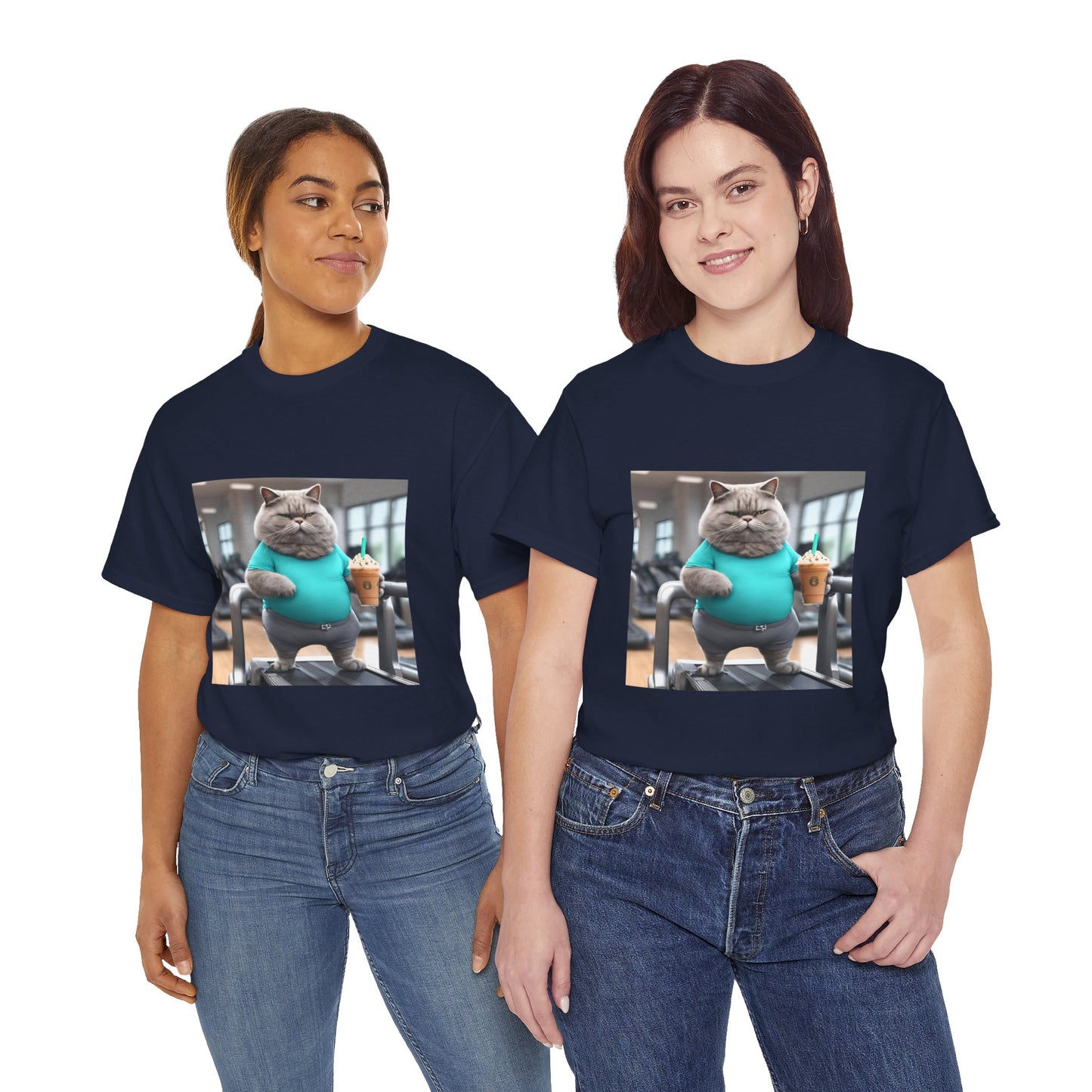 Funny Fat Cat On The Treadmill - Flashlander Gym Shirt