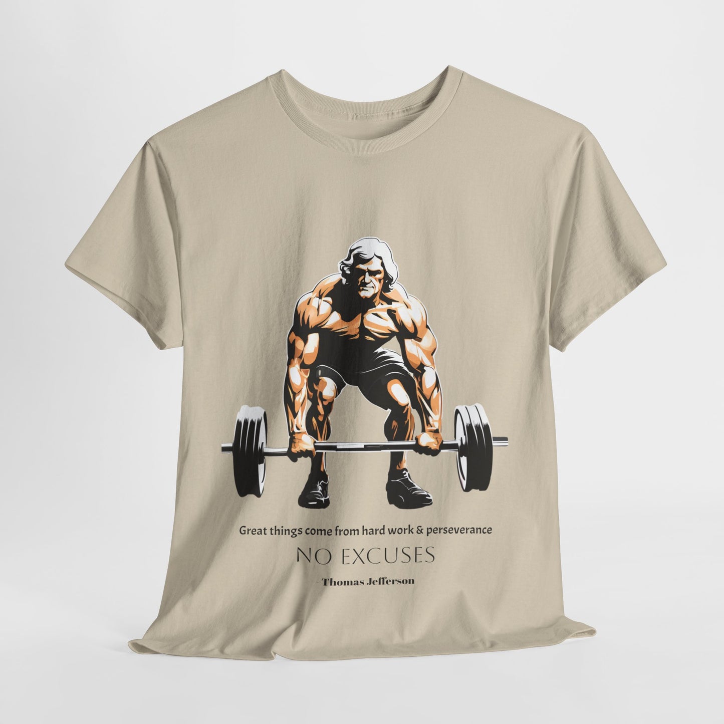 Thomas Jefferson Bodybuilder Shirt - Flashlander Great Things Come From Hard Work And Perseverance, No excuses Graphic Tee