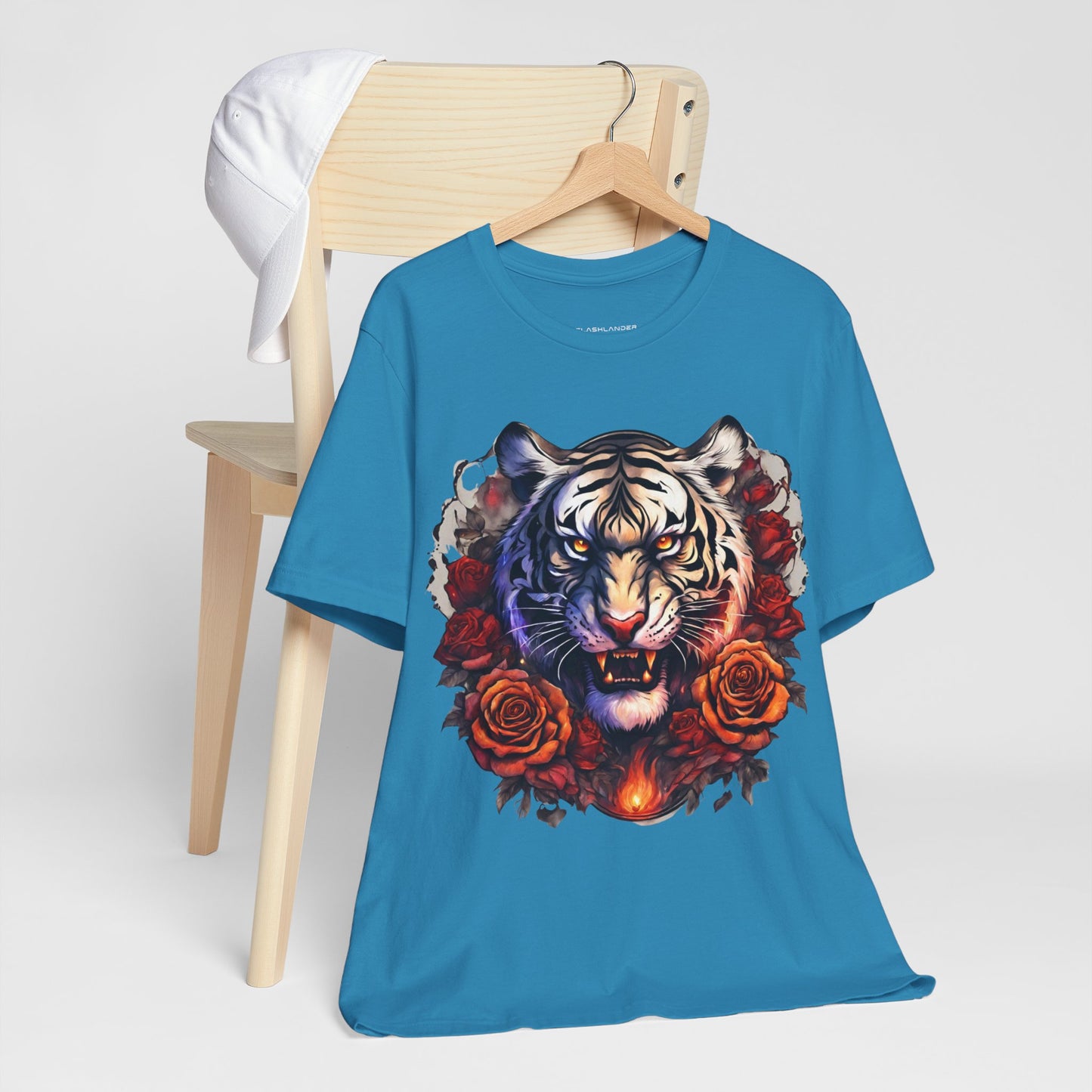 White Tiger Flames Flashlander Gym Shirt