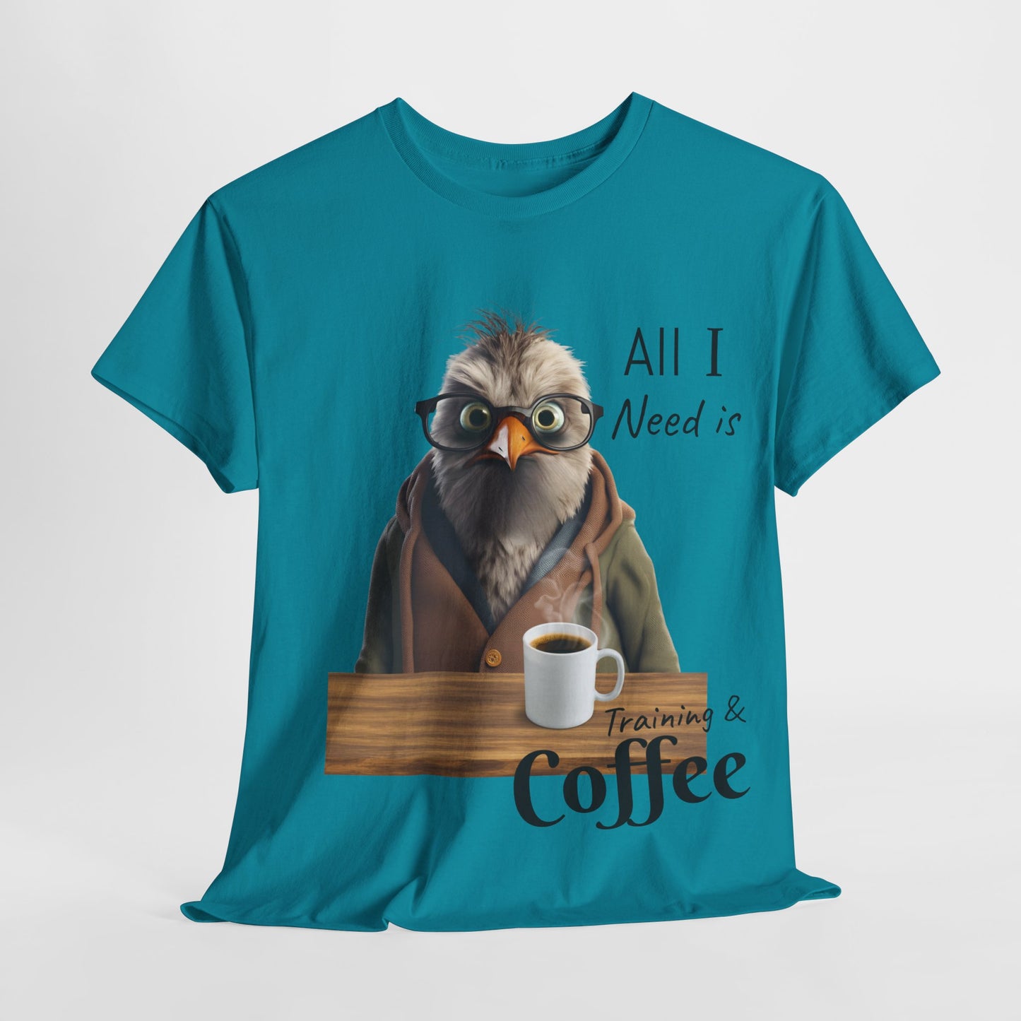 Tout ce dont j'ai besoin, c'est d'une formation et d'un café - T-shirt drôle d'oiseau - Flashlander Gym Shirt