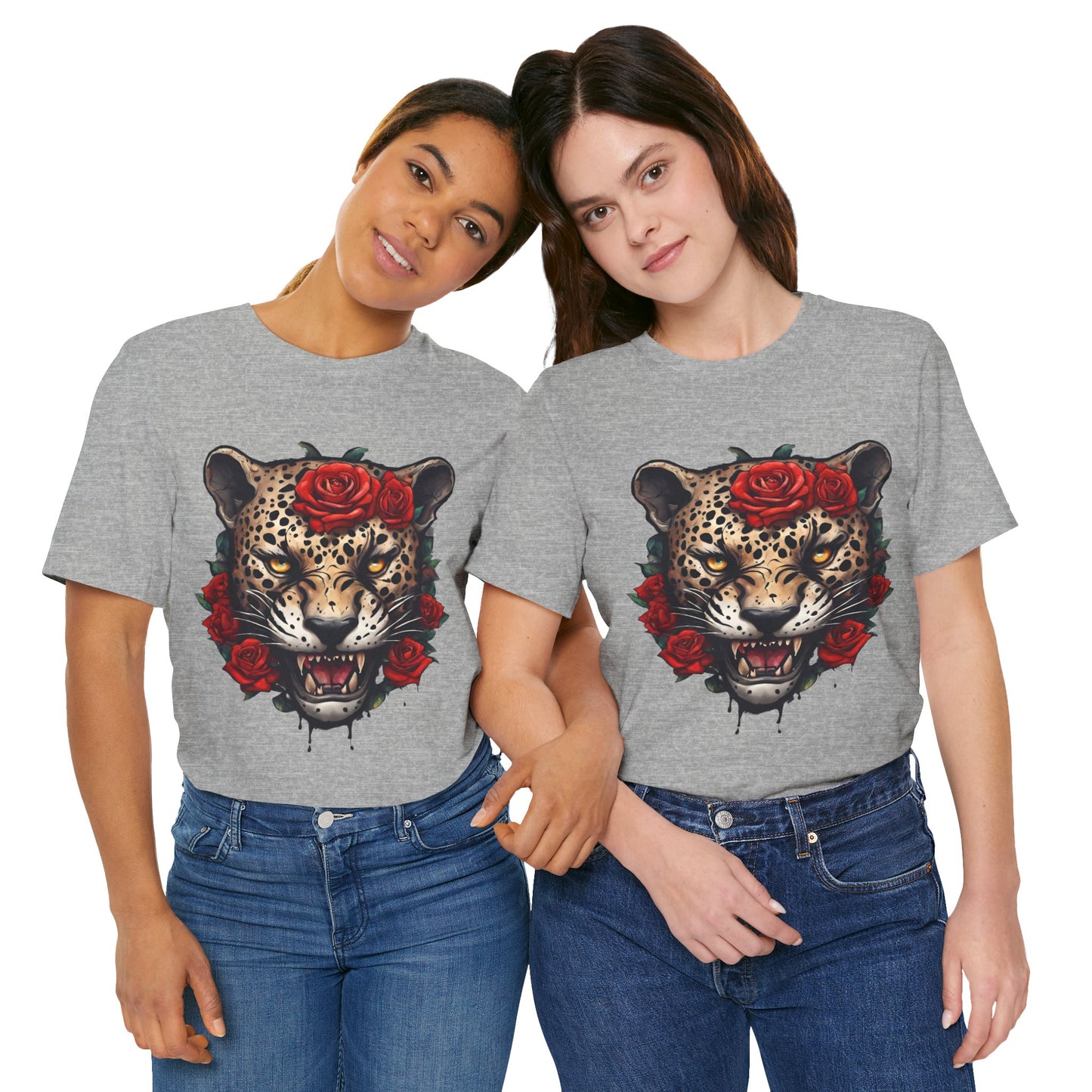 Jaguar Flames and Roses Graphic Tee Flashlander