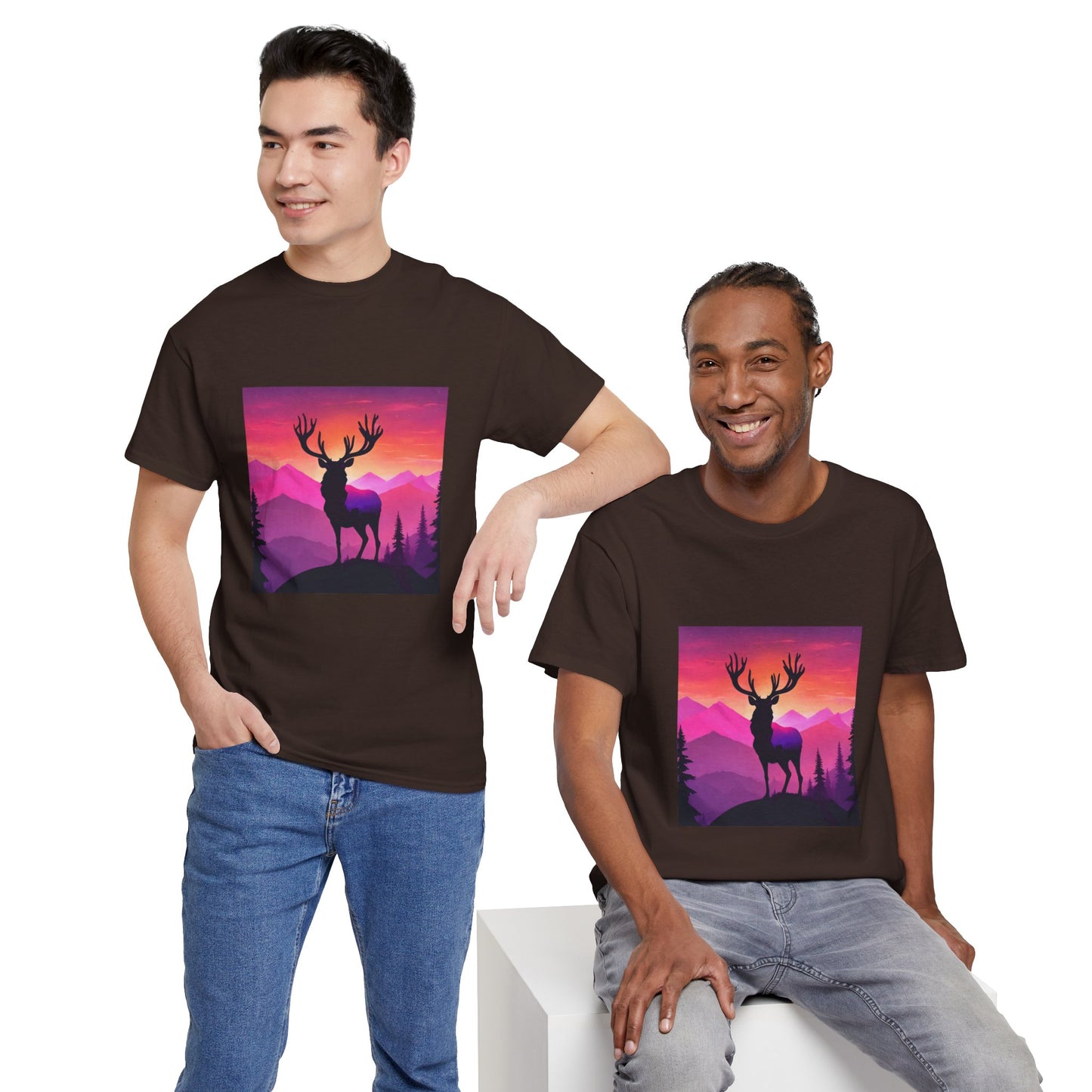 Deer Majestic Sunset Flashlander Gym Shirt