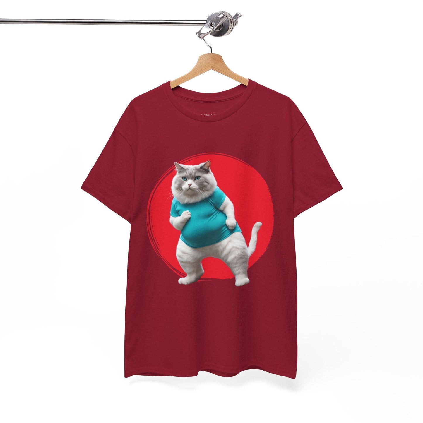 Camiseta de gimnasio Flashlander con divertido gato gordo de karate