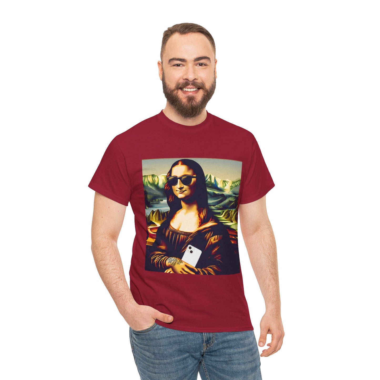 Camiseta deportiva de Flashlander: Mona Lisa moderna y divertida 