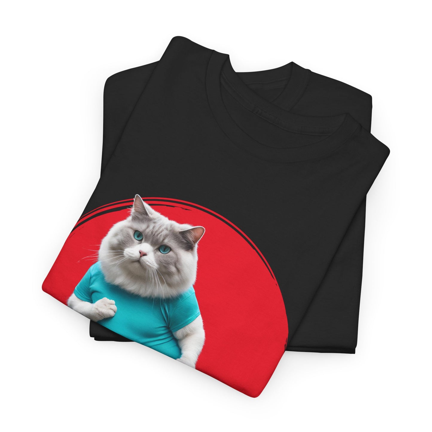 Camiseta de gimnasio Flashlander con divertido gato gordo de karate