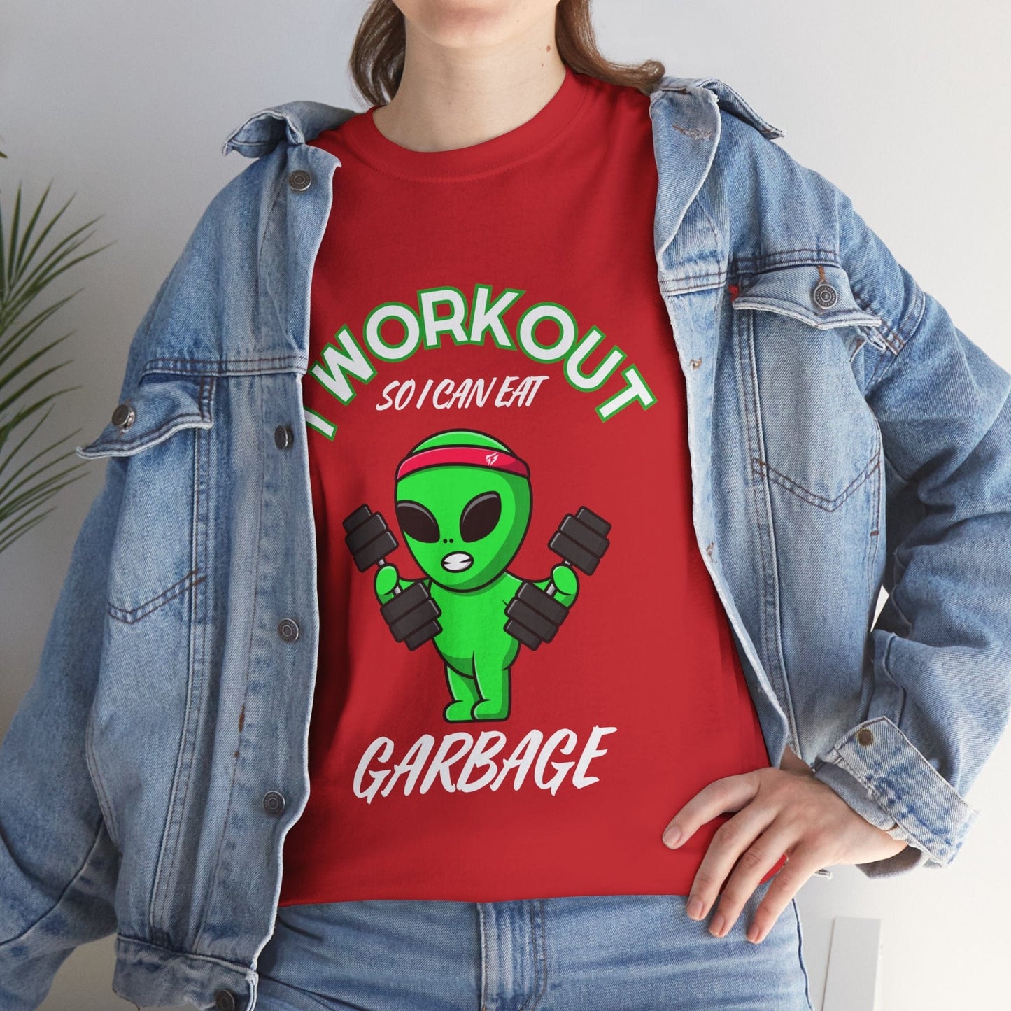 Alien I Workout So I Can Eat Garbage Graphic Tee Flashlander