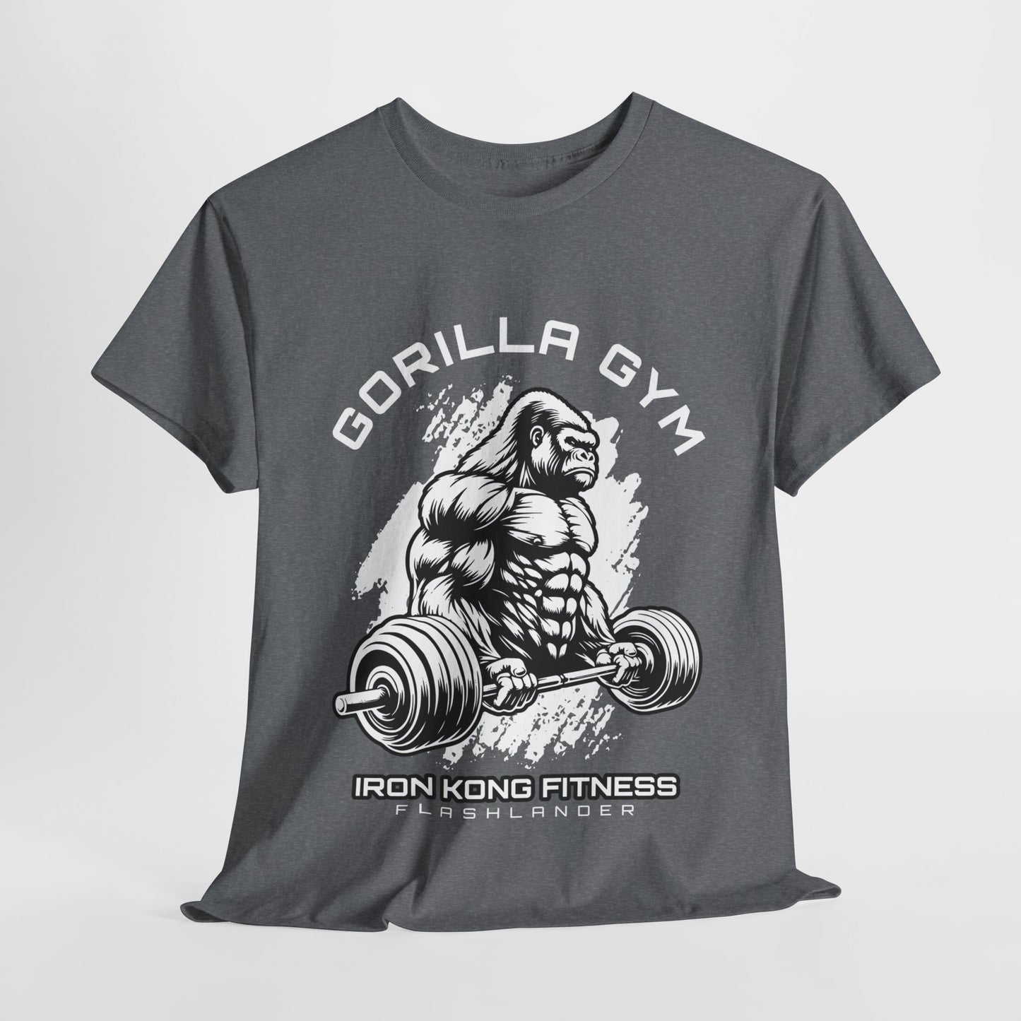 T-shirt de sport Gorilla Flashlander en coton unisexe, noir anthracite, graphique de performance