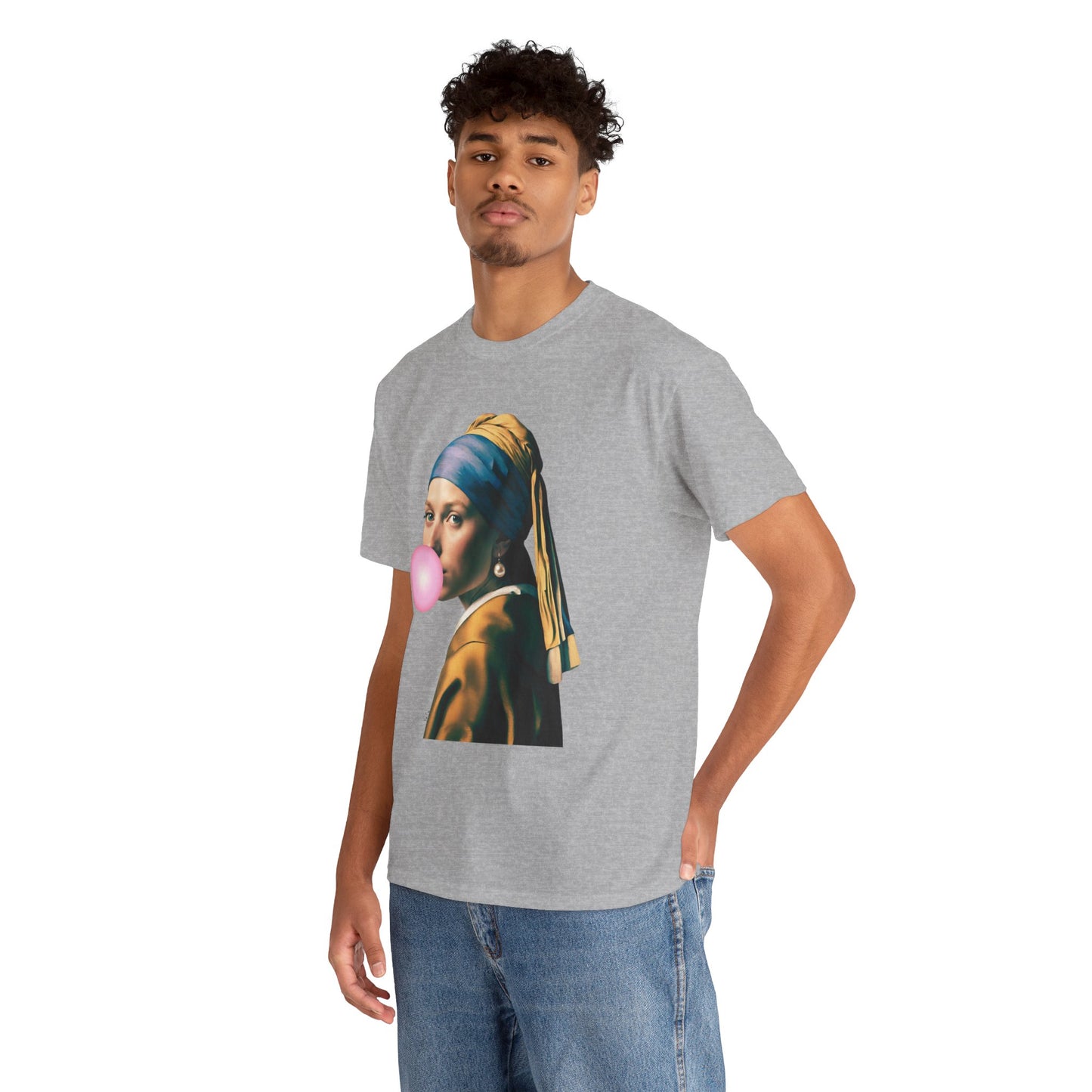 Bubble Gum Girl with a Pearl Earring Johannes Vermeer - Flashlander Gym Shirt