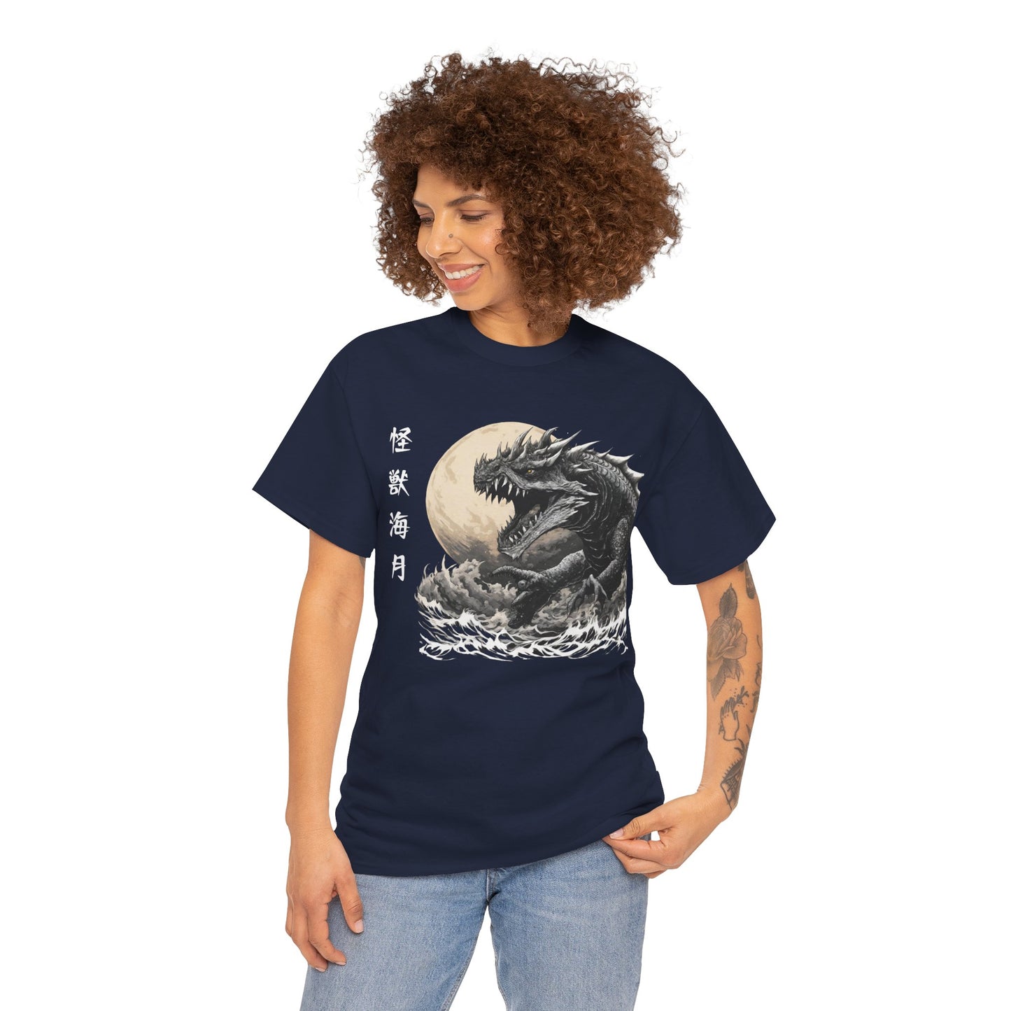 T-shirt de sport Flashlander, le monstre marin Kraken émerge, menace au clair de lune