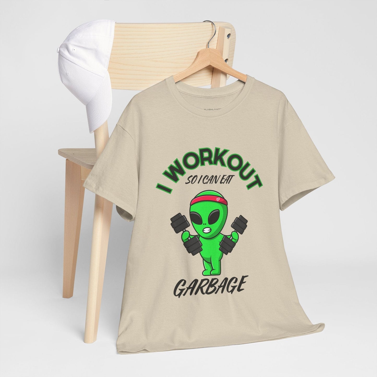 Alien I Workout So I Can Eat Garbage Graphic Tee Flashlander