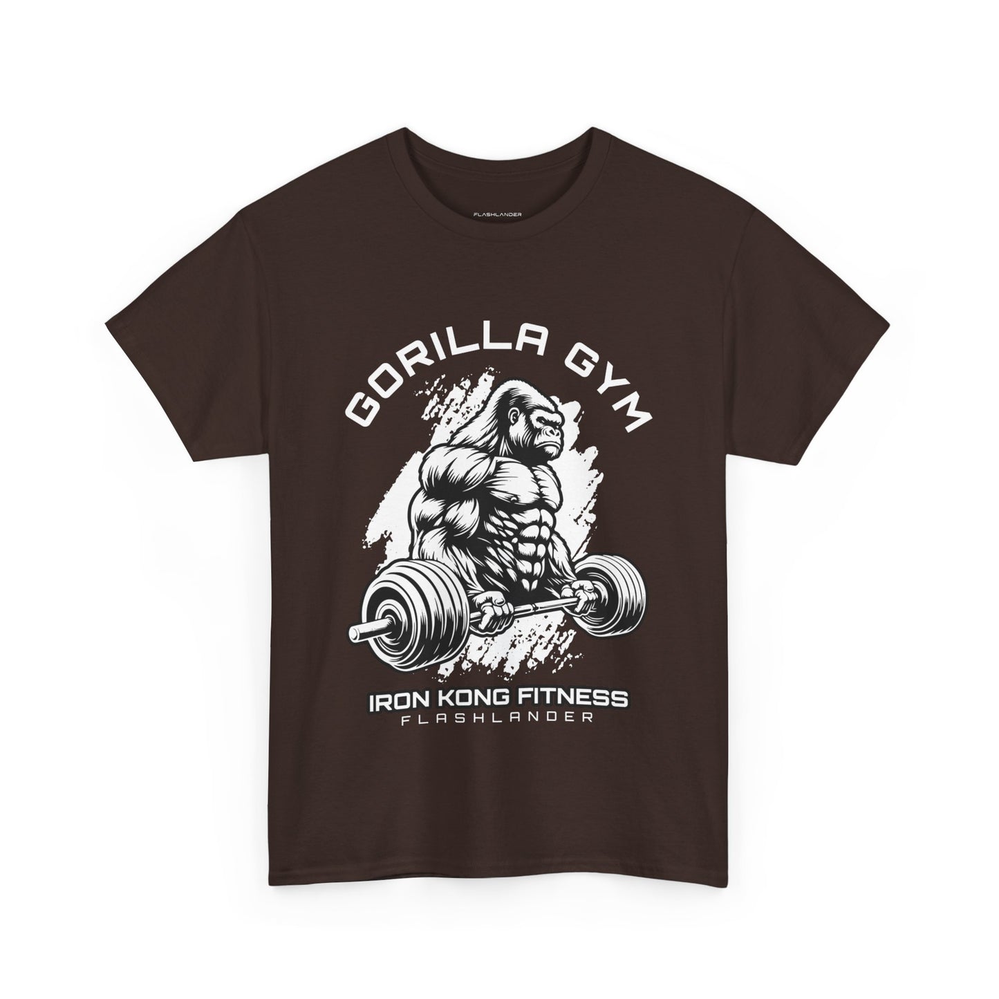 T-shirt de sport Gorilla Flashlander en coton unisexe, noir anthracite, graphique de performance