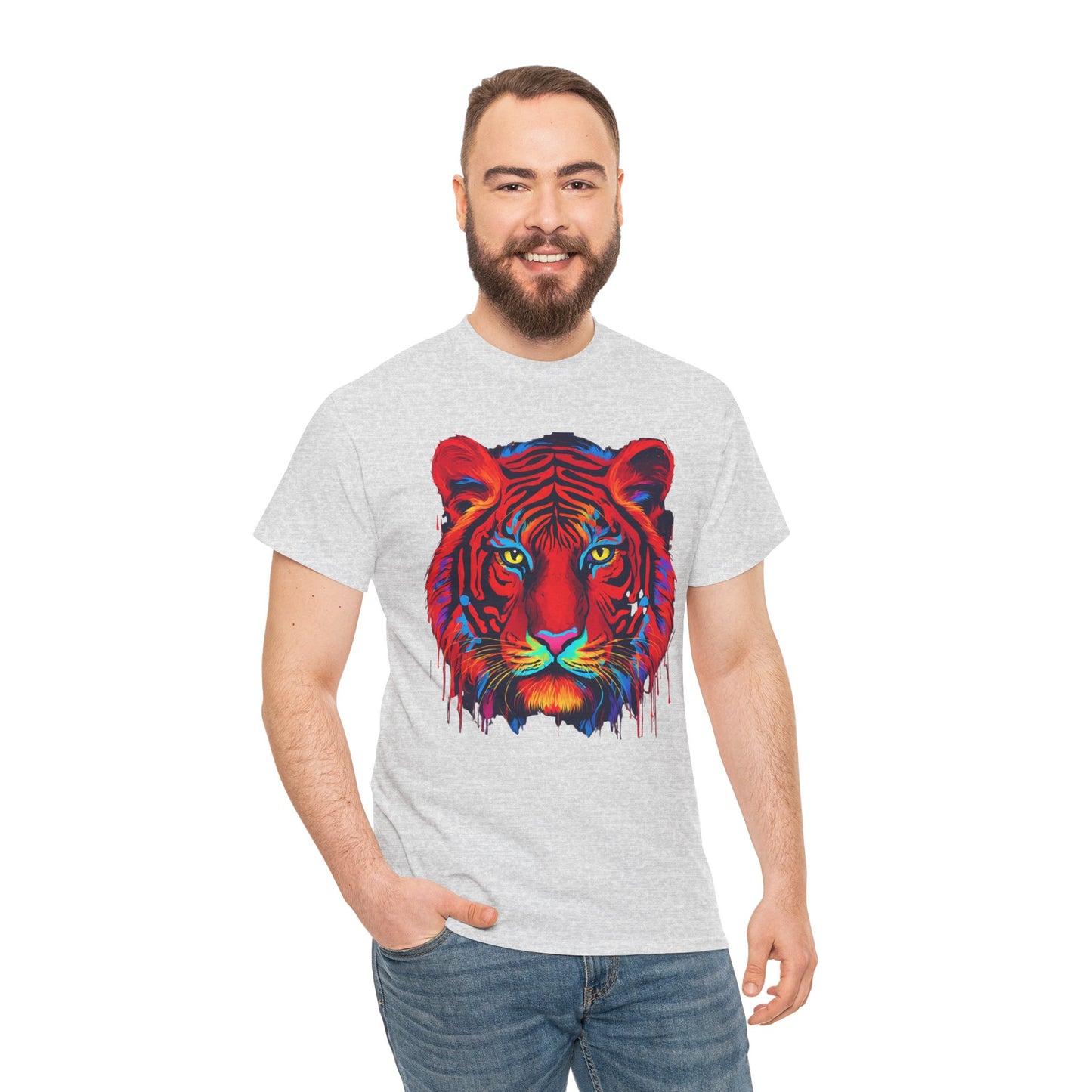 Majestuosa camiseta de Flashlander con diseño pop art de tigre rojo