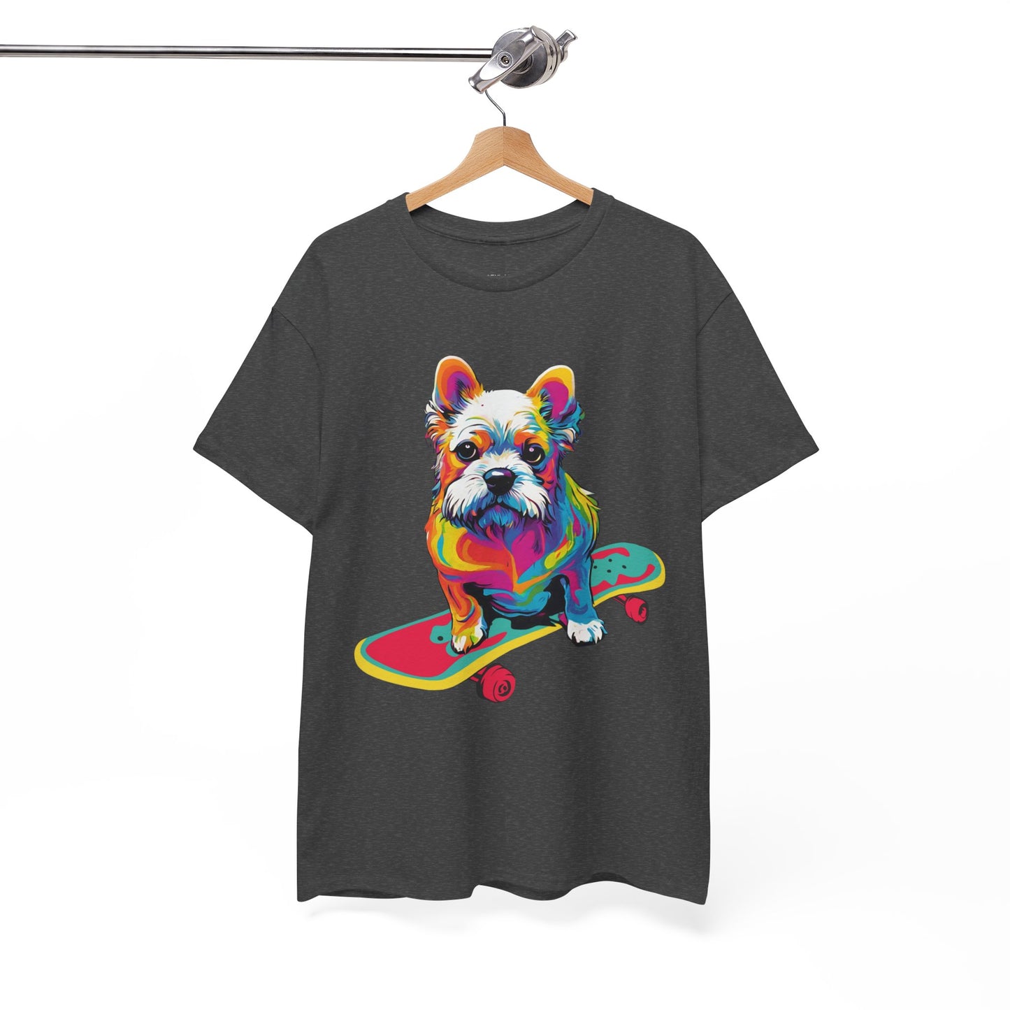 T-shirt de sport Flashlander avec chien skateboardant Pop Art