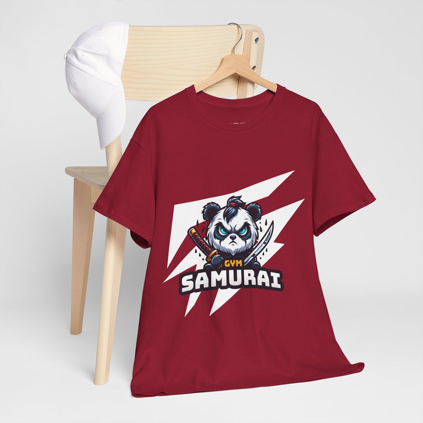 Panda Gym Samurai Shirt Flashlander Performance T-Shirt Cotton Unisex Charcoal Black Graphic Tee