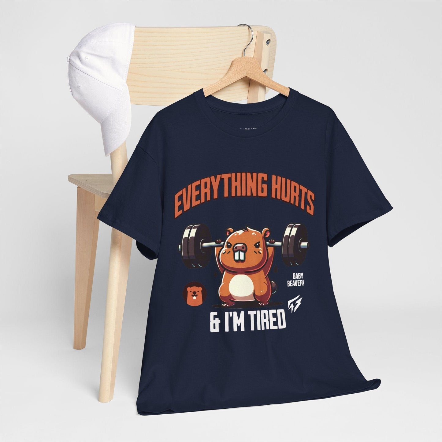 T-shirt de sport Beaver Everything Hurts &amp; I'm Tired T-shirt de sport Flashlander en coton unisexe noir anthracite T-shirt graphique de performance