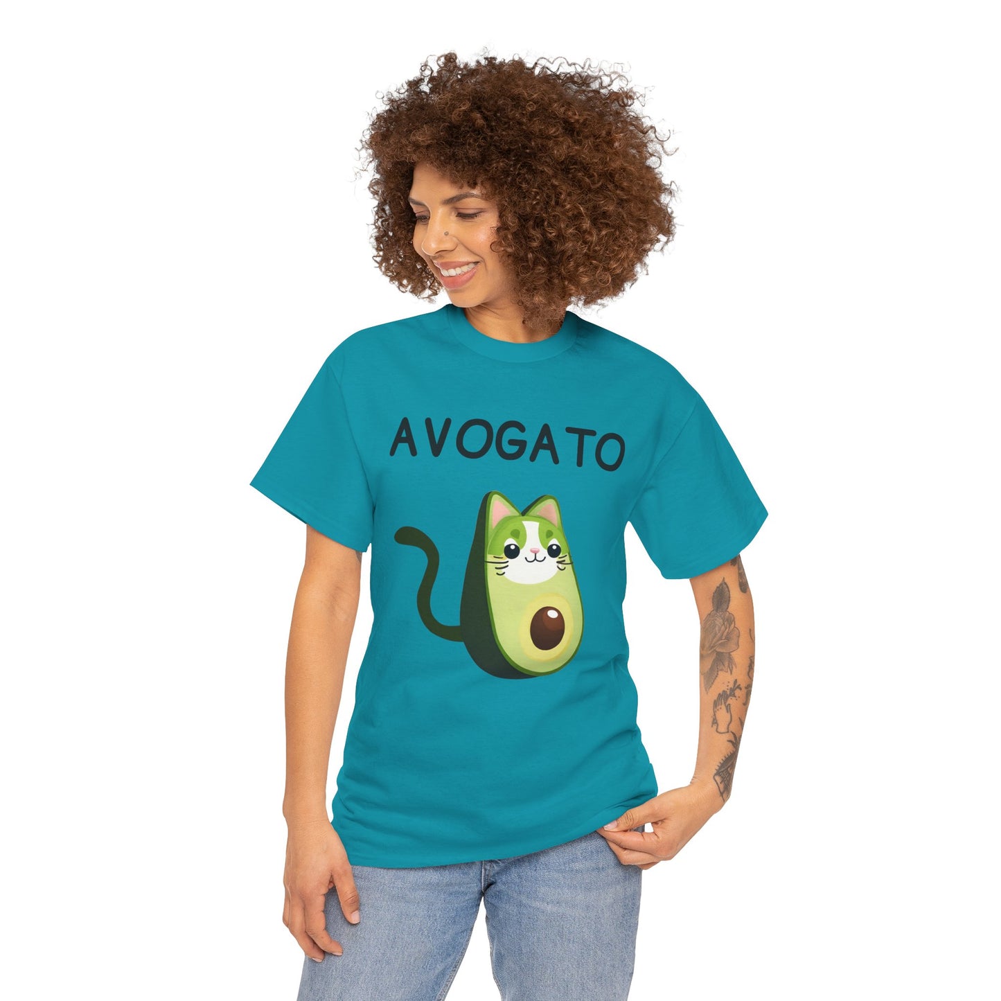 Avogato Funny Avocado Cat Face - Flashlander Gym Shirt