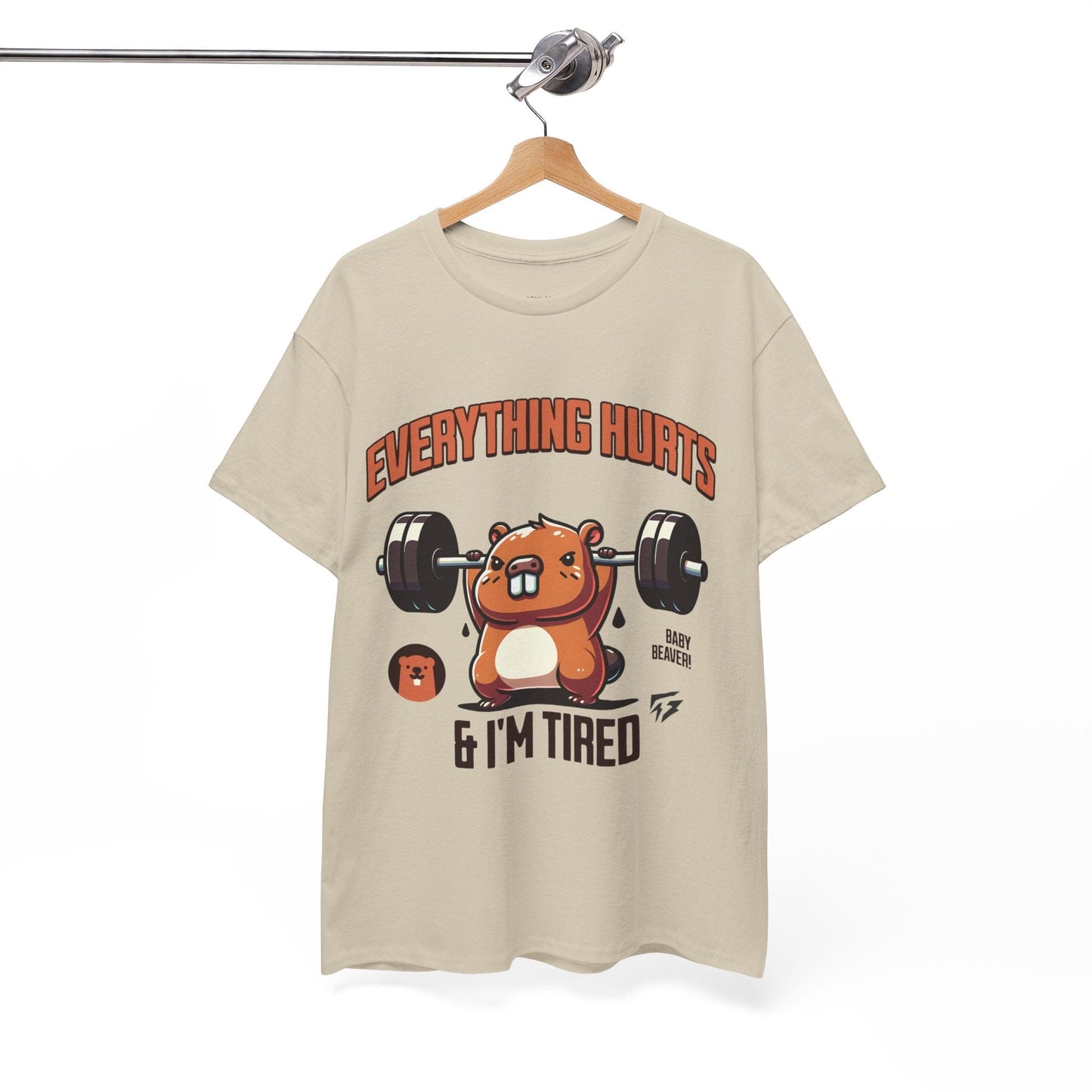 T-shirt de sport Beaver Everything Hurts &amp; I'm Tired T-shirt de sport Flashlander en coton unisexe noir anthracite T-shirt graphique de performance