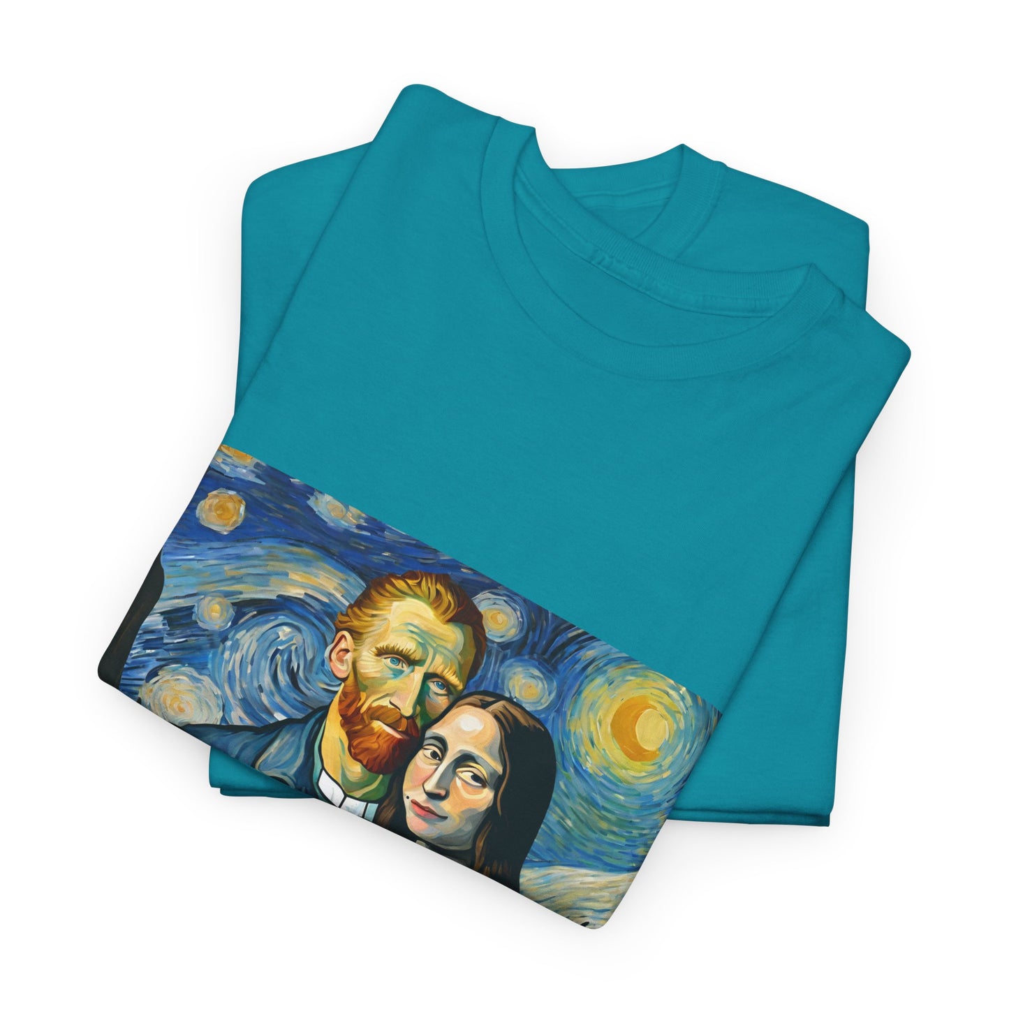 Funny Mona Lisa with Vincent Van Gogh Starry Night - Flashlander Gym Shirt