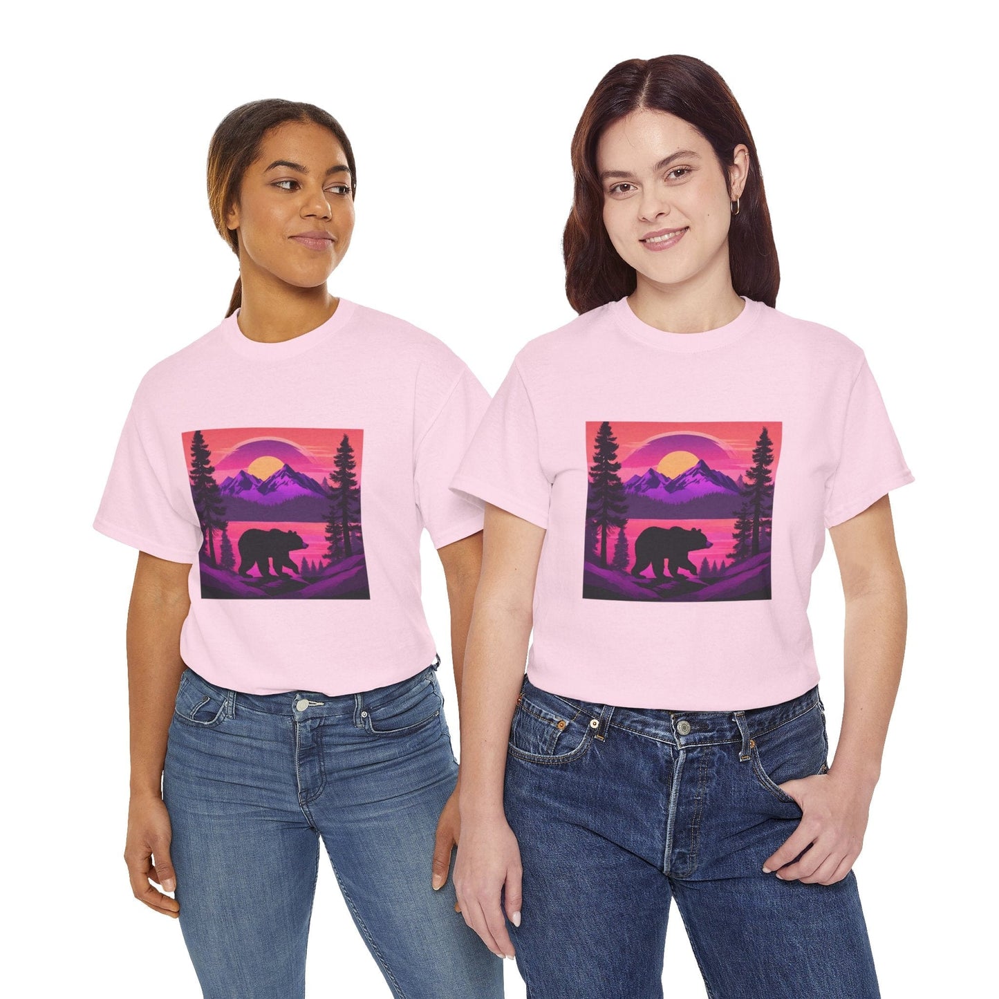 Bear Majestic Sunset Graphic Tee Flashlander