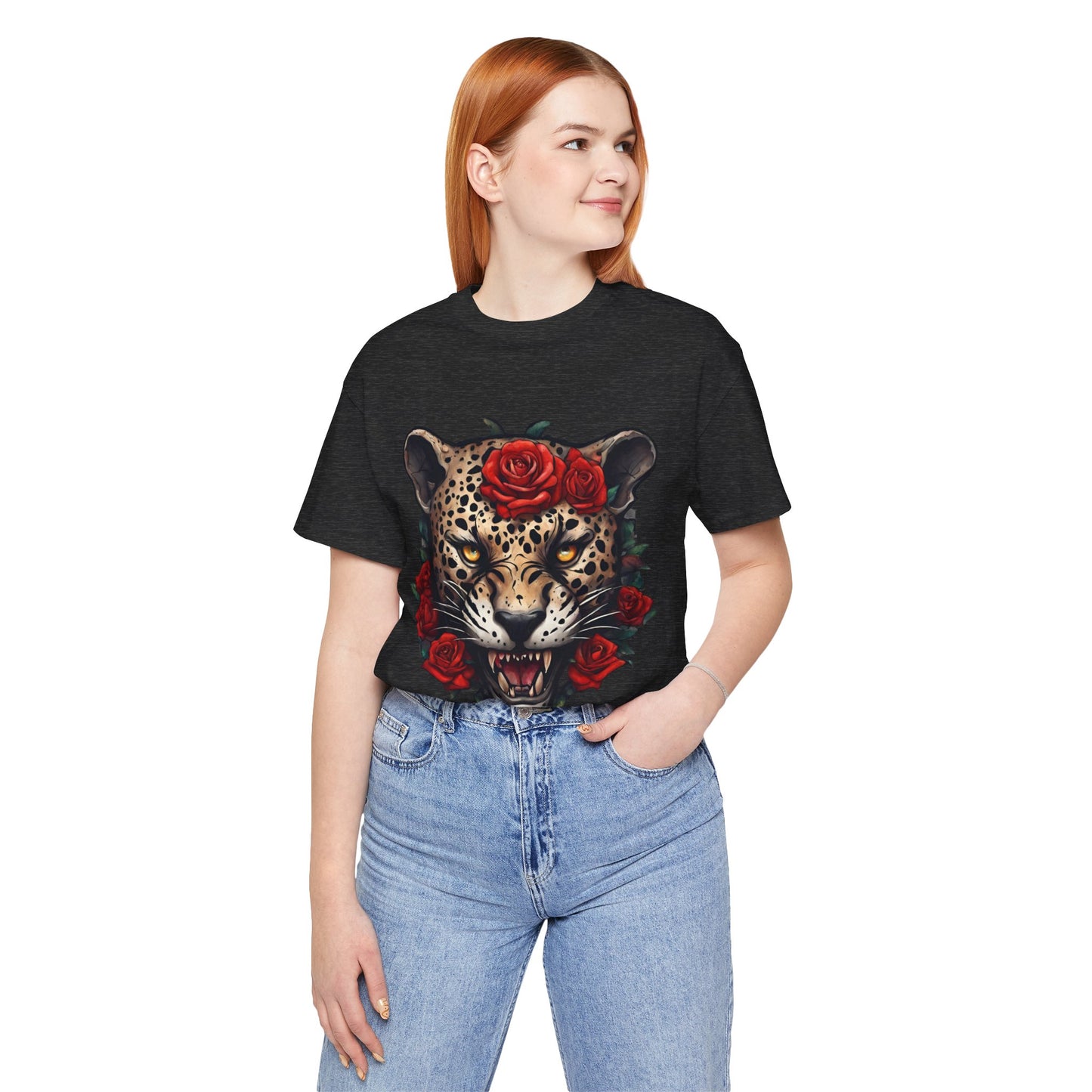 Jaguar Flames and Roses Graphic Tee Flashlander