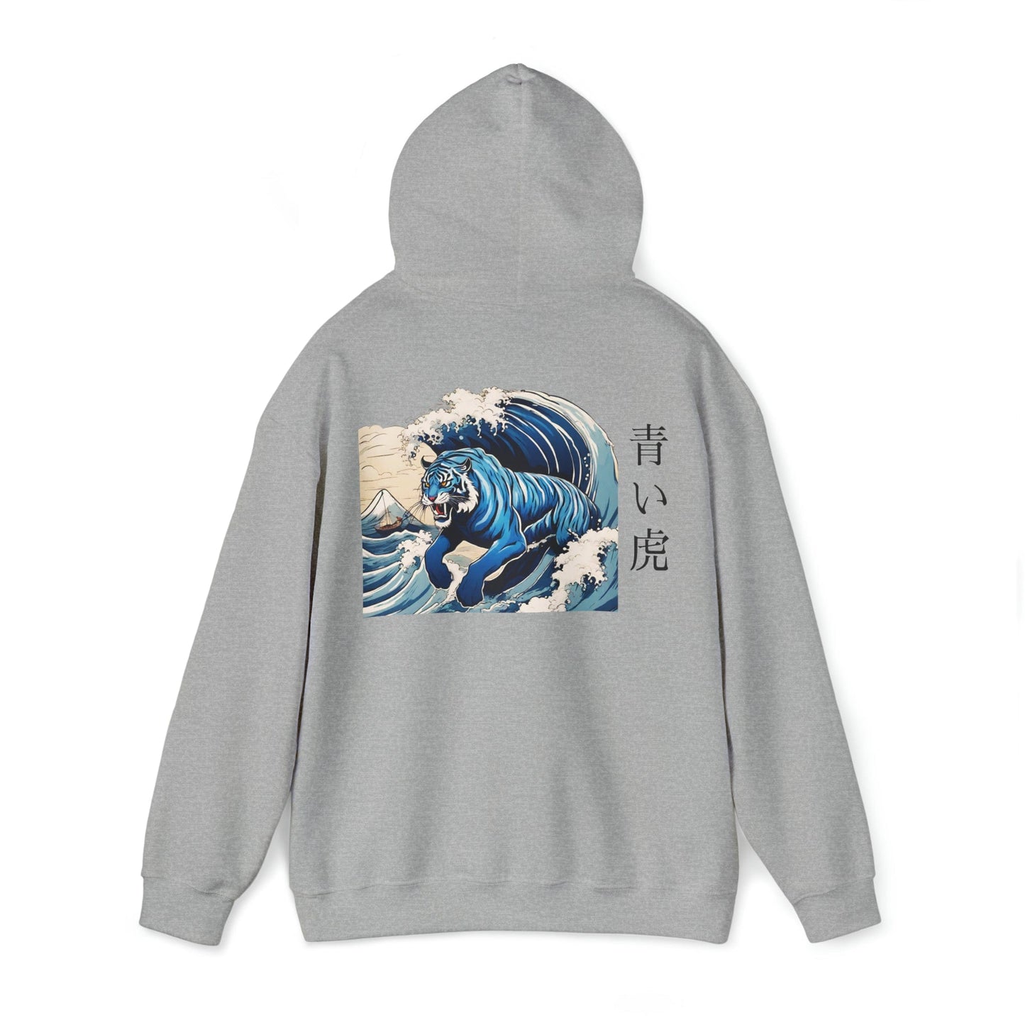 Flashlander Blue Tiger Streetwear Sudadera con capucha Kanji japonesa