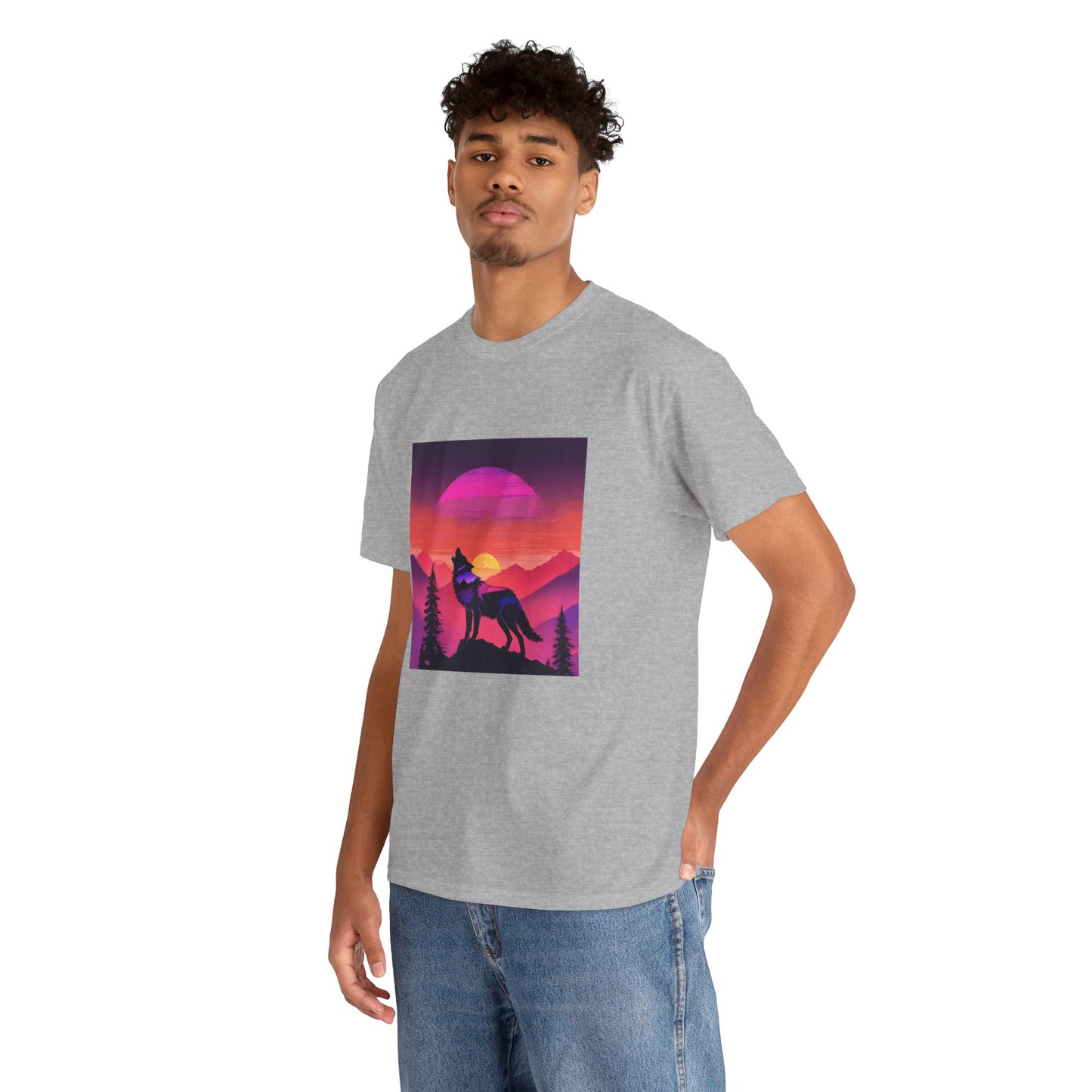 Wolf Majestic Sunset Gaphic Tee Flashlander