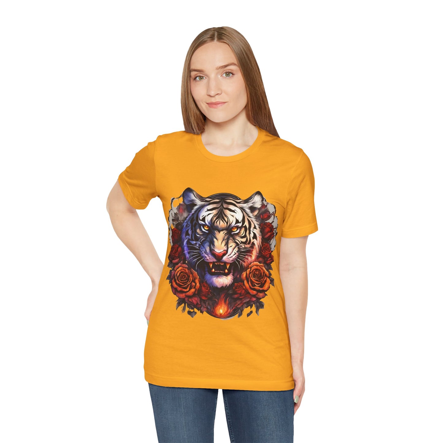 White Tiger Flames Flashlander Gym Shirt