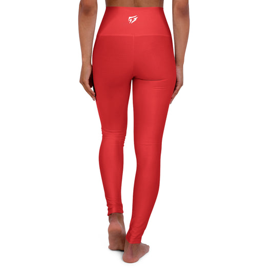 Flashlander Sportswear Zen High Waisted Yoga Leggings Red (AOP) B