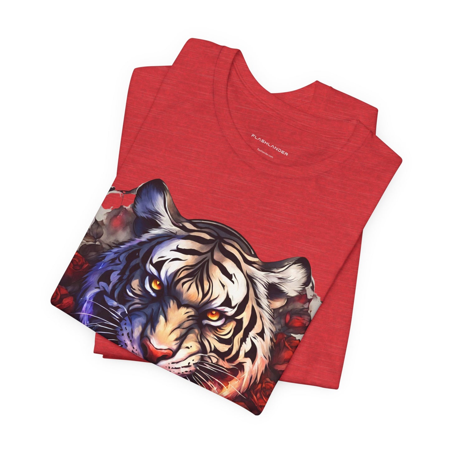 White Tiger Flames Flashlander Gym Shirt