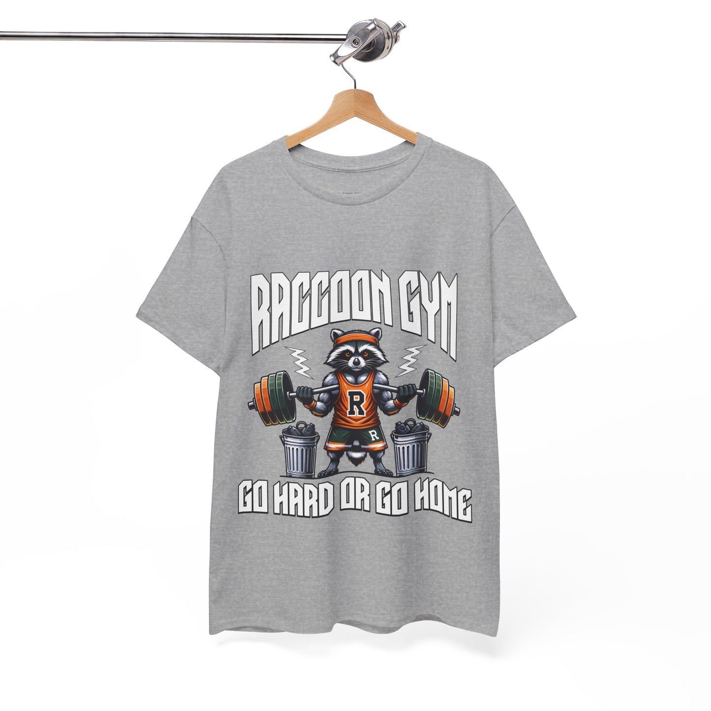 Raccoon Bodybuilder Shirt Flashlander Go Hard or Go Home Gym T-Shirt Cotton Unisex Graphic Tee