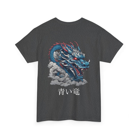 Flashlander Blue Dragon Streetwear Tee Camiseta gráfica japonesa