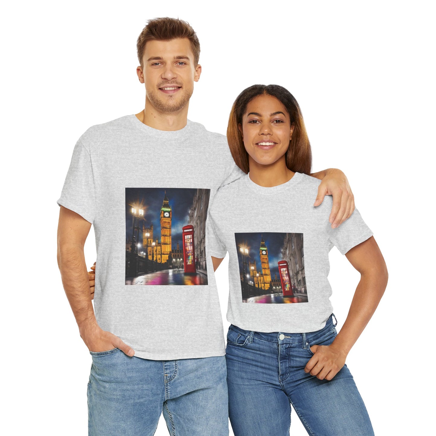 London City Big Ben, Reino Unido, Inglaterra Camisa Unisex Heavy Cotton Camiseta Marca Flashlander