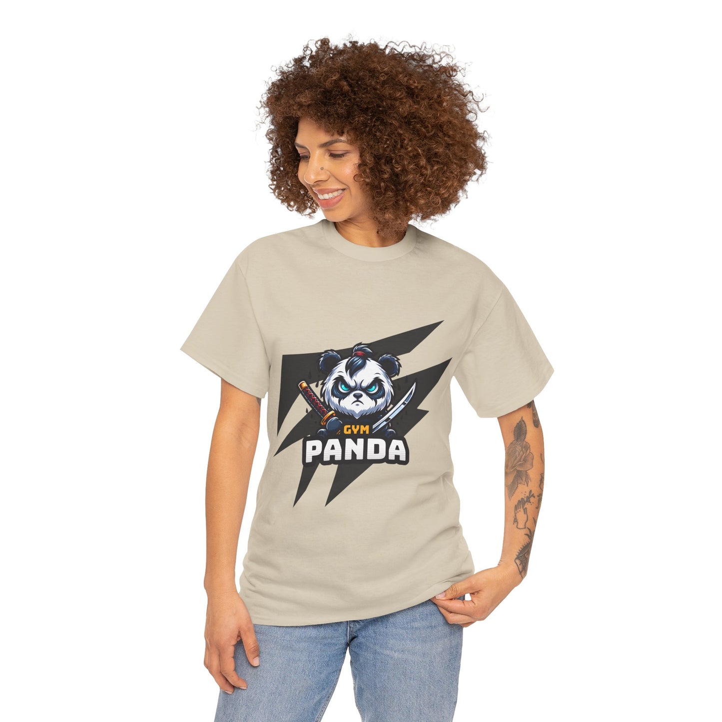 Panda Gym Samurai Shirt Flashlander Performance T-Shirt Cotton Unisex Charcoal Black Graphic Tee