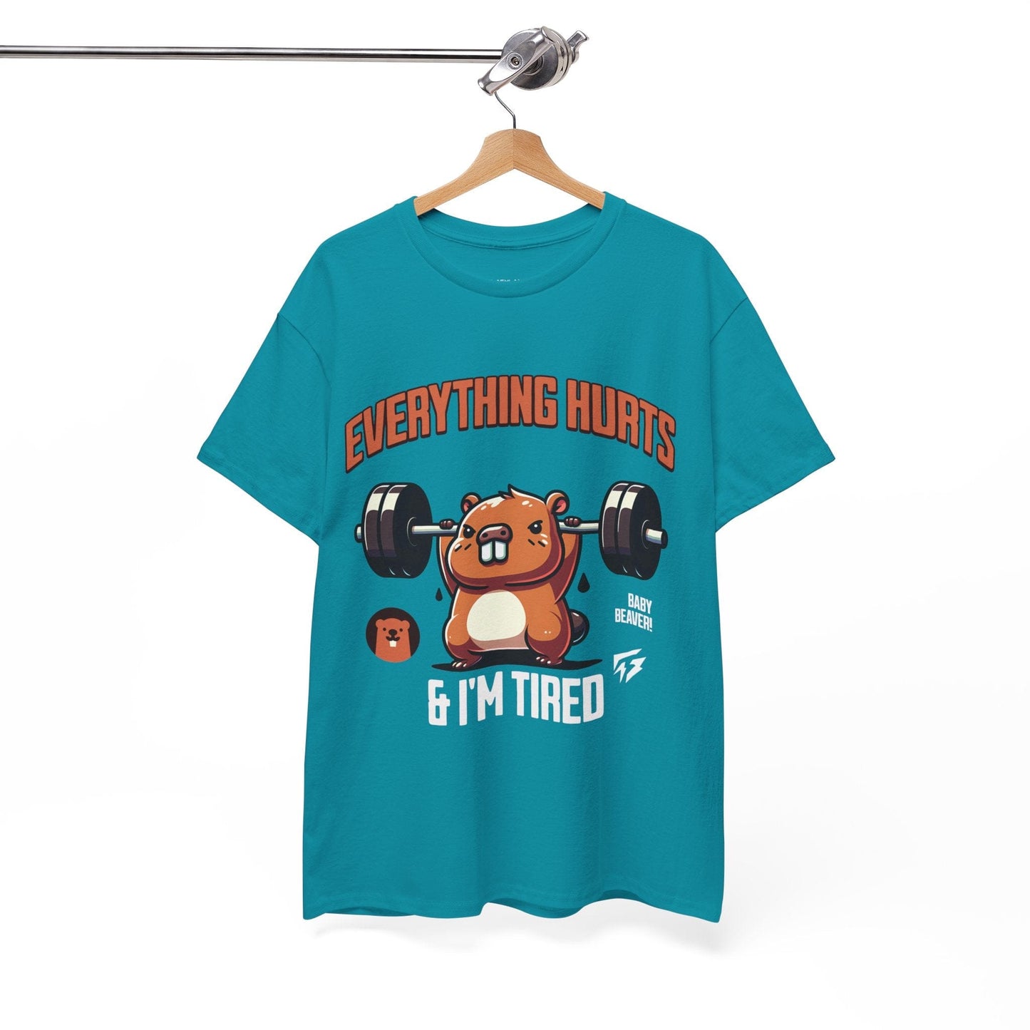 T-shirt de sport Beaver Everything Hurts &amp; I'm Tired T-shirt de sport Flashlander en coton unisexe noir anthracite T-shirt graphique de performance