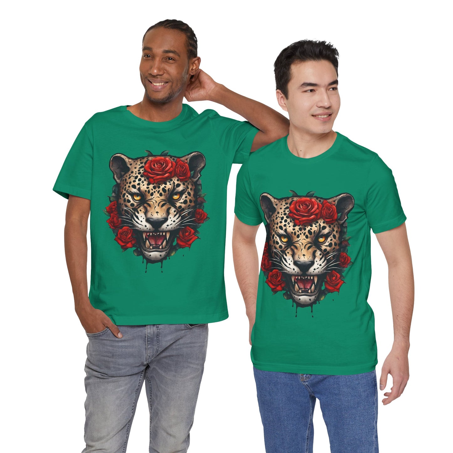 Jaguar Flames and Roses Graphic Tee Flashlander