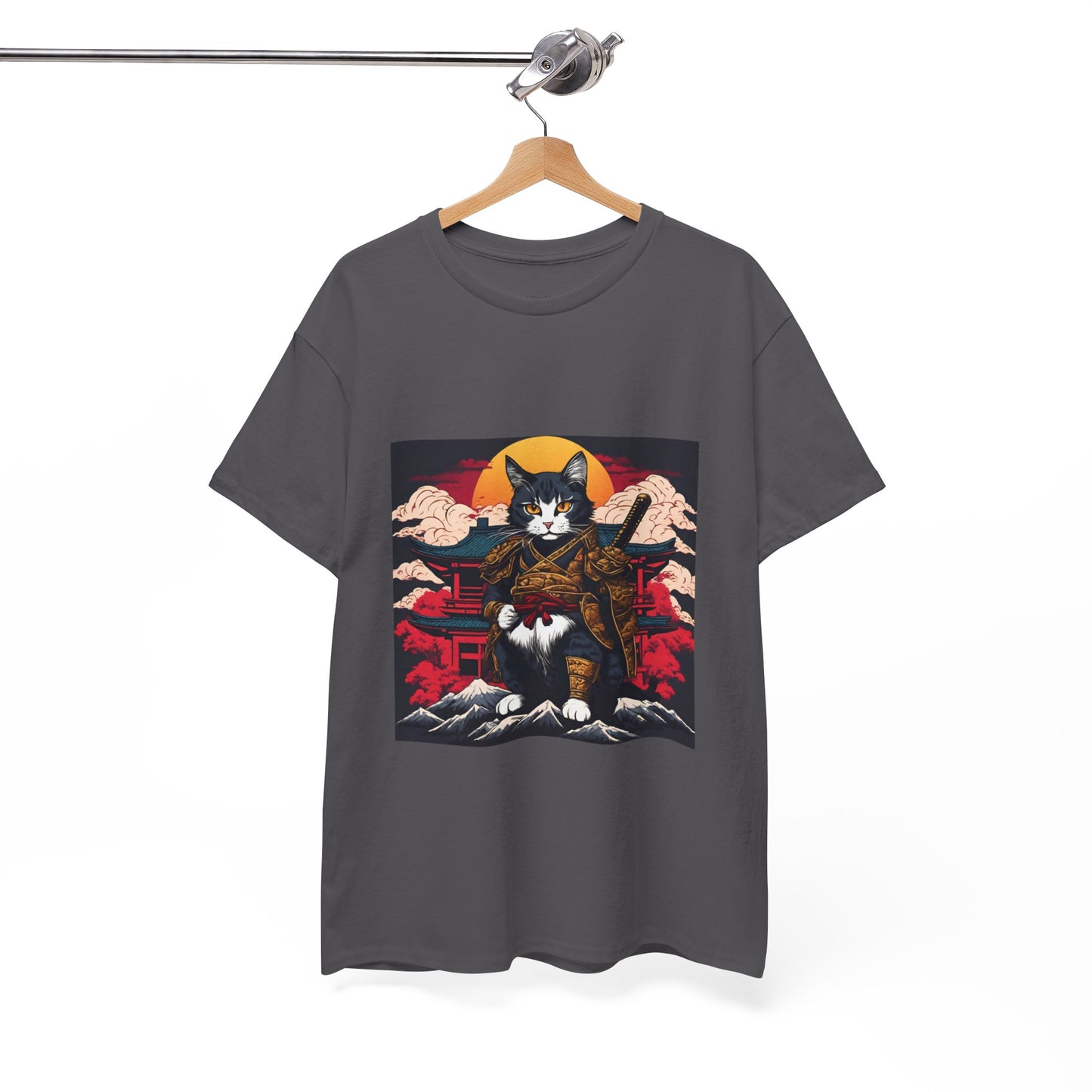 Samurai Cat Cartoon Anime - Flashlander Gym Shirt