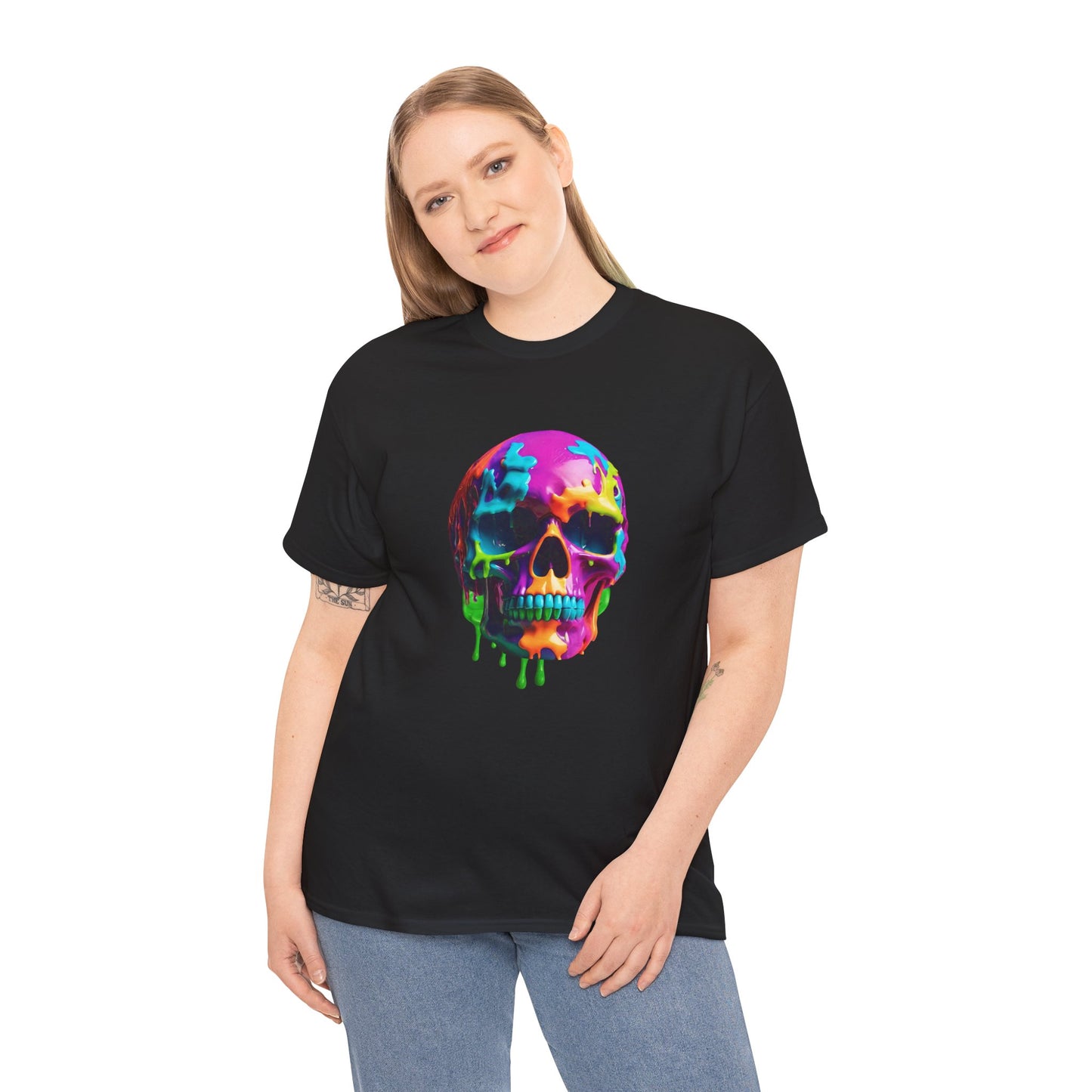 Camiseta con calavera de fusión de neón Flashlander