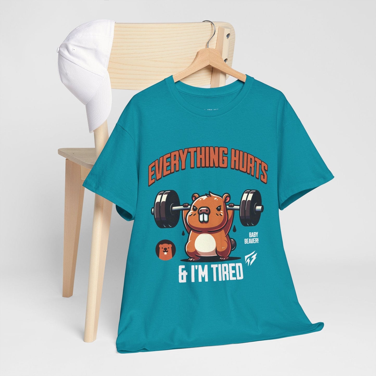 T-shirt de sport Beaver Everything Hurts &amp; I'm Tired T-shirt de sport Flashlander en coton unisexe noir anthracite T-shirt graphique de performance