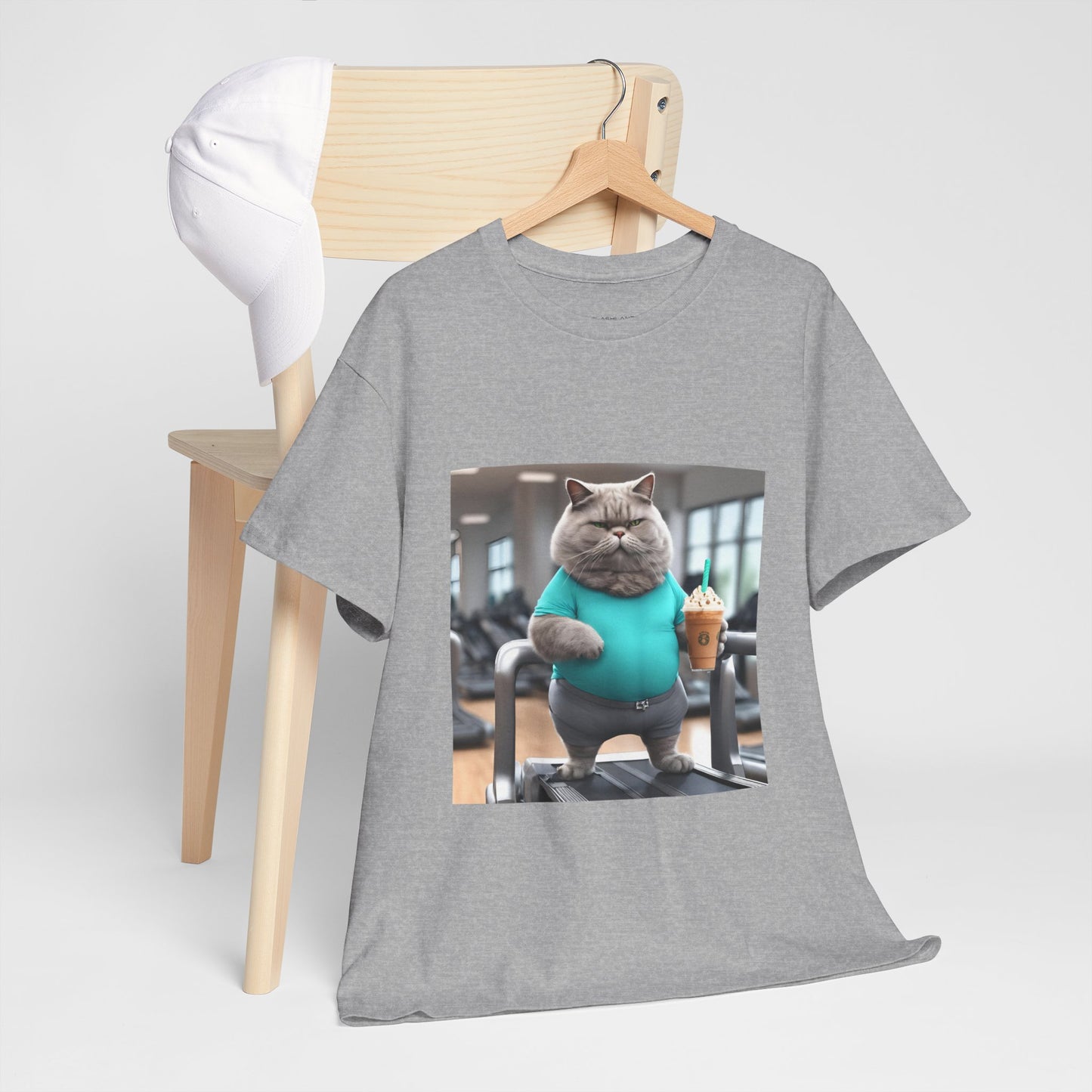 Funny Fat Cat On The Treadmill - Flashlander Gym Shirt