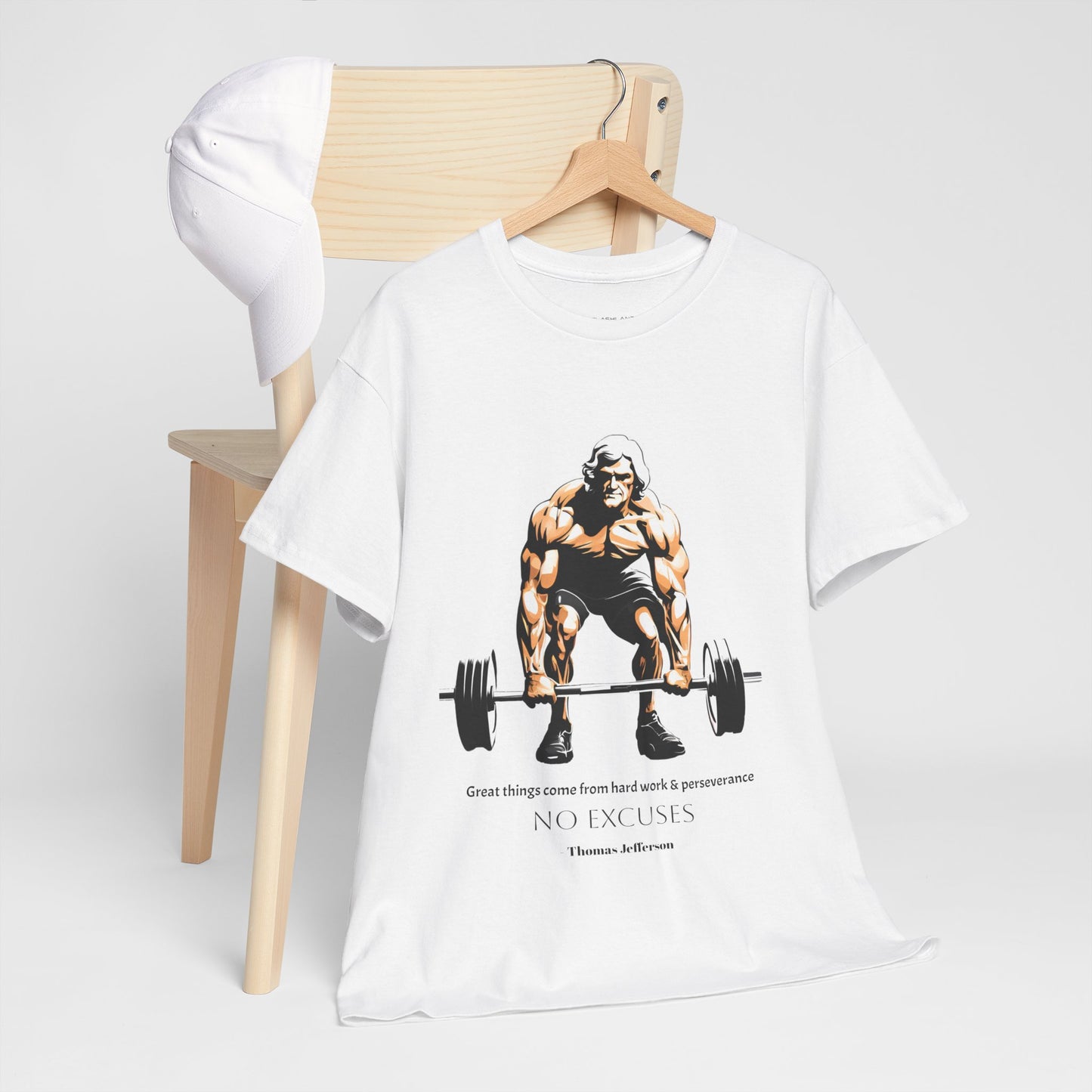 Thomas Jefferson Bodybuilder Shirt - Flashlander Great Things Come From Hard Work And Perseverance, No excuses Graphic Tee