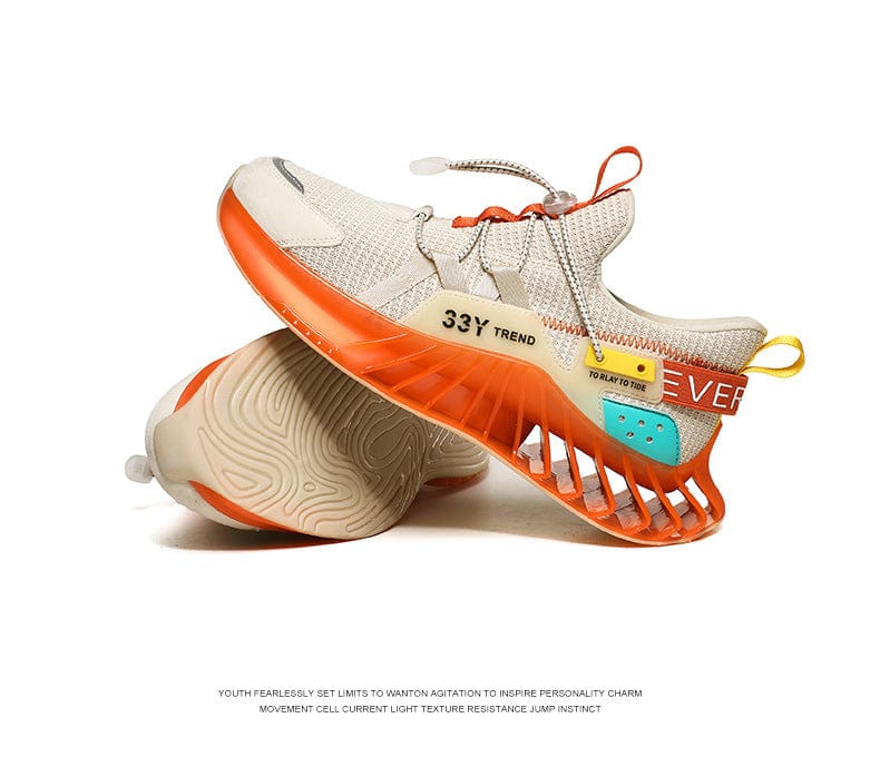 orange sneakers predatorx flashlander shoes on a shoes