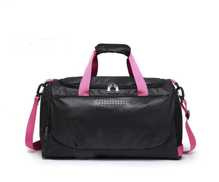 pink and black gym bag bionic flashlander front side sport backpack