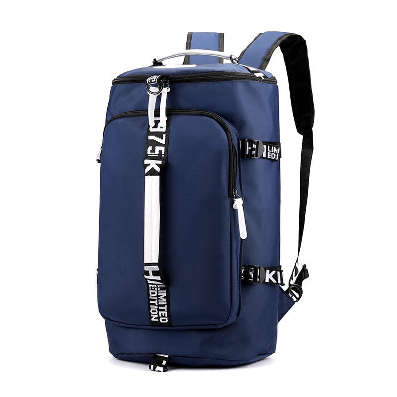 blue Gym Bag & Mountaineering Backpack 1975k flashlander front side 