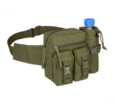 military green waist bag with kettle pockets and water bottle pocket sport waist bag flashlander left side outdoor climbing bag