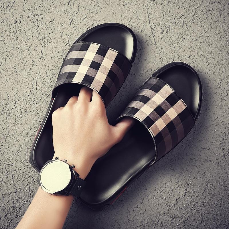 black lattice sandals riderx flashlander pair slippers man showing luxury sandals